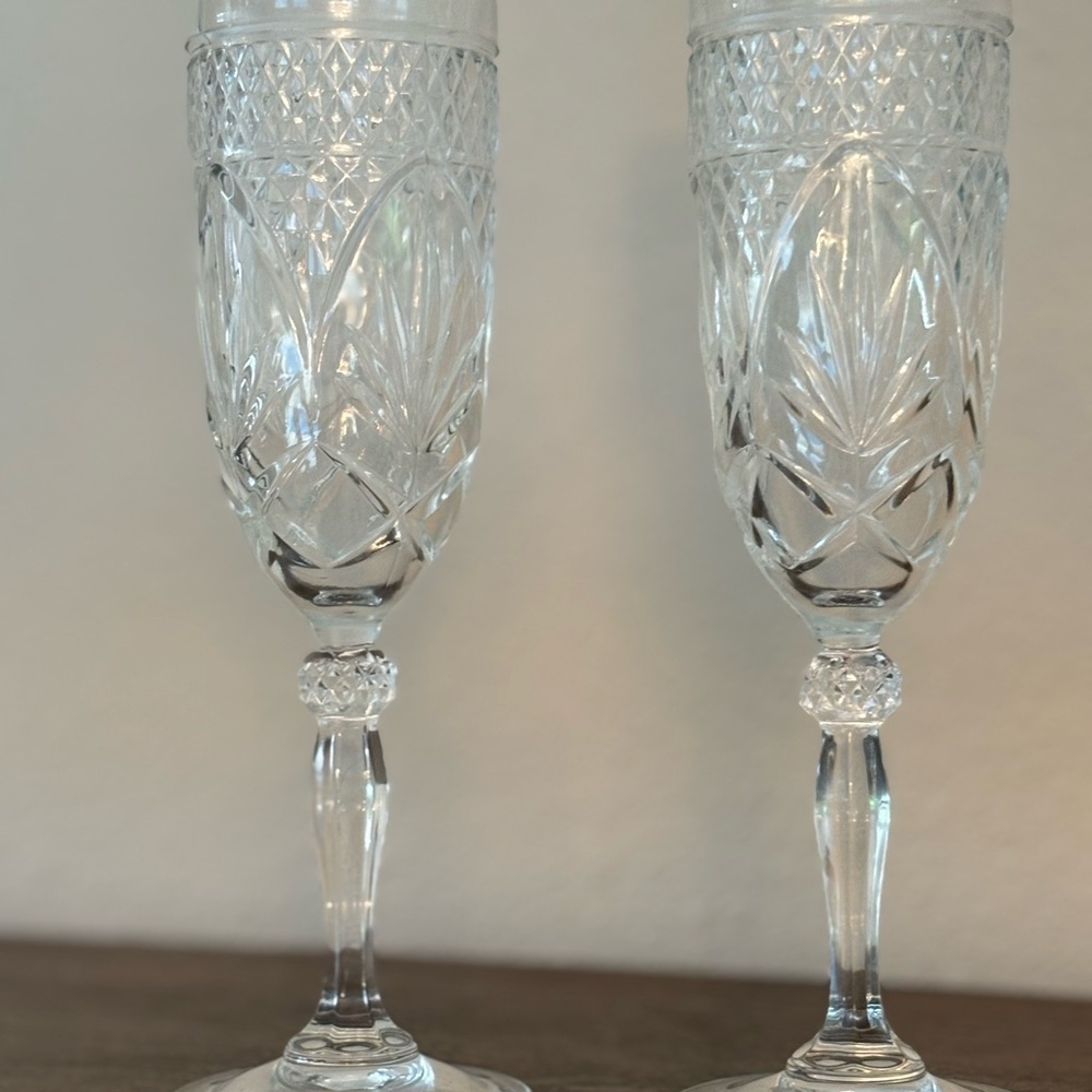Vintage Cristal d’Arques-Durand Antique Clear flutes